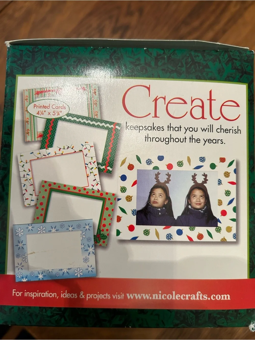Nicole Photo Frame Christmas Cards - Green (36 Pack) w/36 envelopes. Orig 32.00